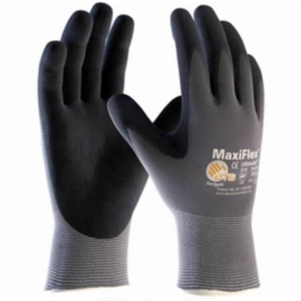 Safety Works Nitrile, Micro-cup finish, Palm and Fingers, 4 Abrasion Level, Gray, 2XL 34-874TXXL - main
